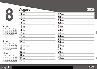 【P8-裏】8月予定管理表