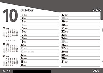 【P10-裏】10月予定管理表