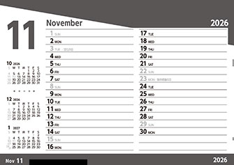 【P11-裏】11月予定管理表
