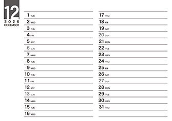【P12-裏】12月予定管理表