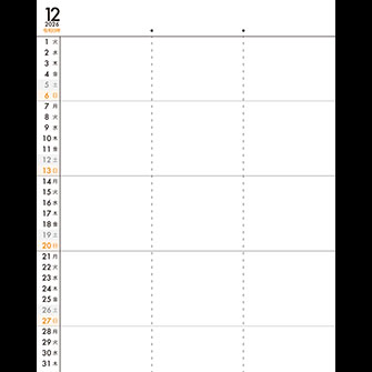 【P12-裏】12月予定管理表